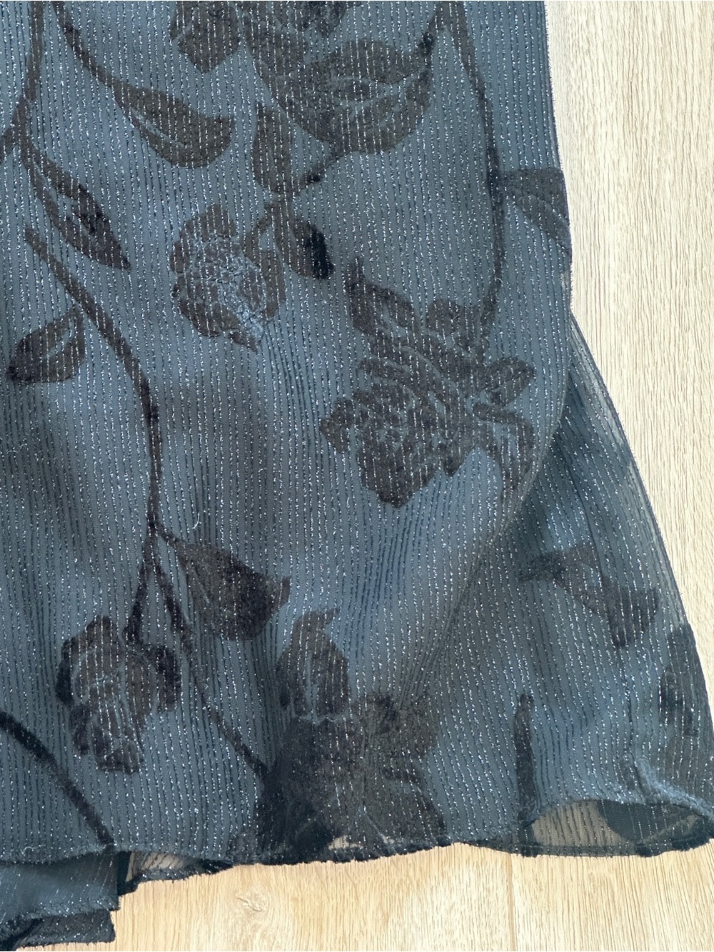 Vintage Liz Claiborne Night floral shimmer midi skirt 12 - Picture 4 of 7